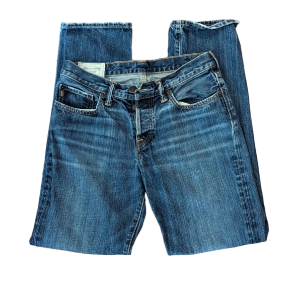Abercrombie & Fitch slim straight leg button fly front denim jeans W 30 L 30 - Picture 1 of 8
